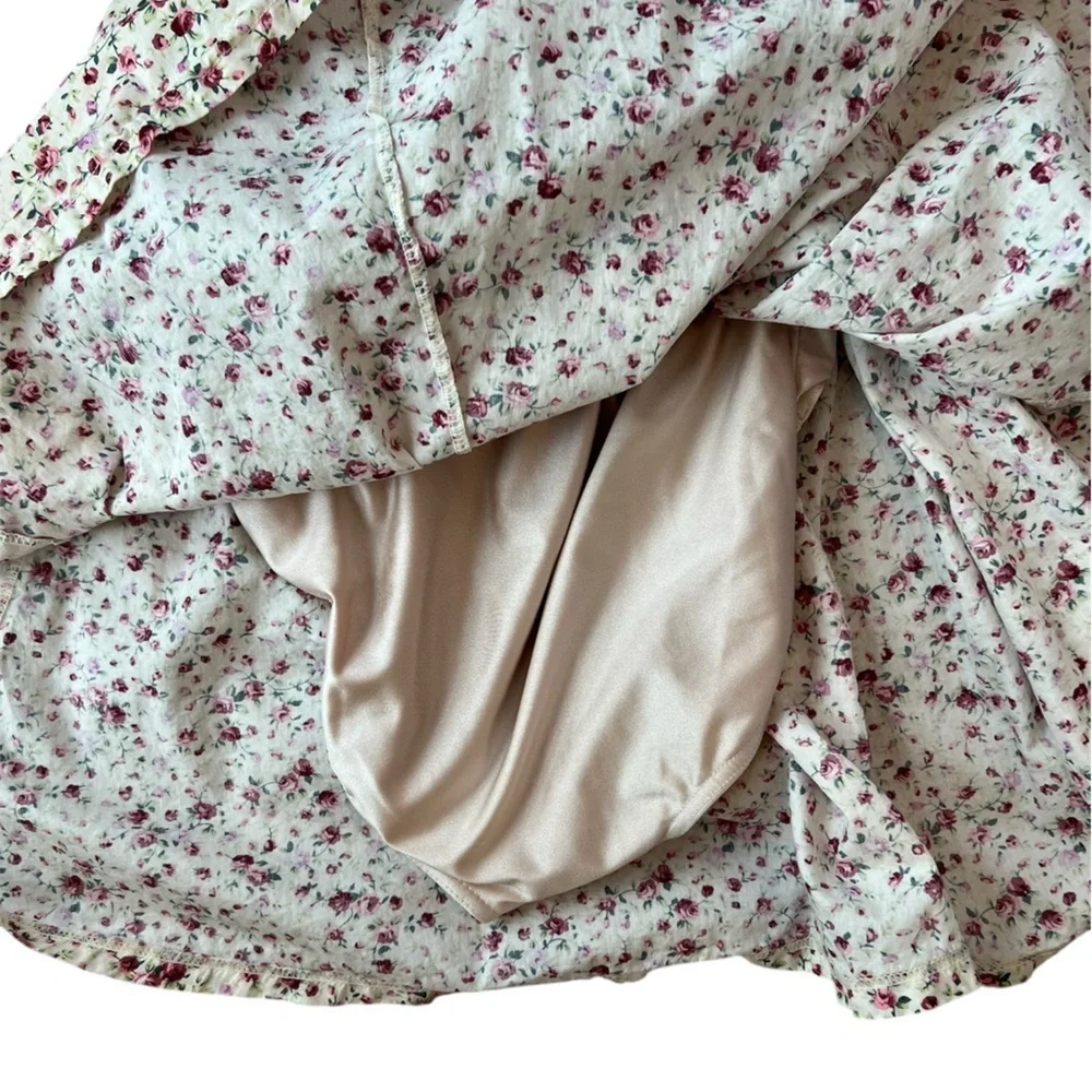 Weissman White Roses Floral Dance Costume Dress
